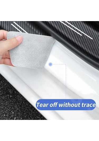 1 Takım-deri Karbon Fiber Etiket Araba Kapı Eşiği Itişme Plaka Dekor Byd Atto 3 Aksesuarları 2022 2023