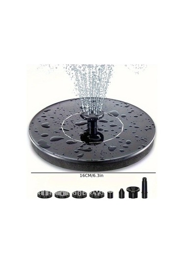 Xuweiwei 5.12inç 6 Nozullu Güneş Enerjili Şamandıralı Çeşme Pompası - Kuş Banyoları, Göletler, Bahçe