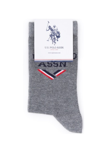 U.s. Polo Assn. Erkek Çocuk Gri Melanj Çorap Soket 50299267-vr086 Gri Melanj
