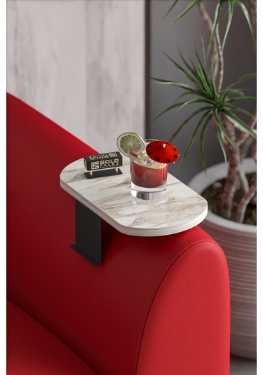 İkili Yan Sehpa Ayarlanabilir Tepsi Oval Dekoratif Efes