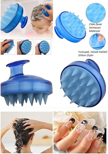 Land Of Myth LOM1033 Yumuşak Dişli Saç Derisi Masaj Şampuan Fırçası Mavi