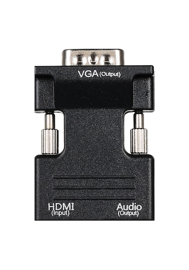 Wezone Hdmı'den Vga'ya Dönüştürücü, 1080p Çözünürlük, 3.5mm Ses Portu, Bağımsız Ses Çıkışı, Siyah, Taşınabilir Abs Kasa