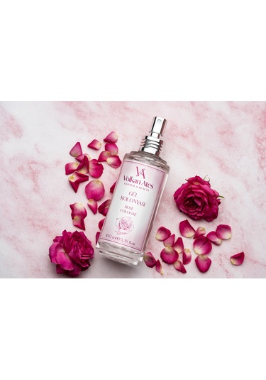 Volkan Ates Natural & Beauty Gül Kolonyası Cam Şişe 100 Ml