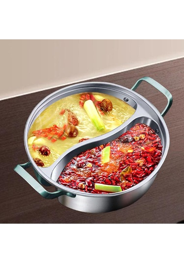 Homyl Çin Shabu Tenceresi 316 Paslanmaz Çelik Tencere 34cm