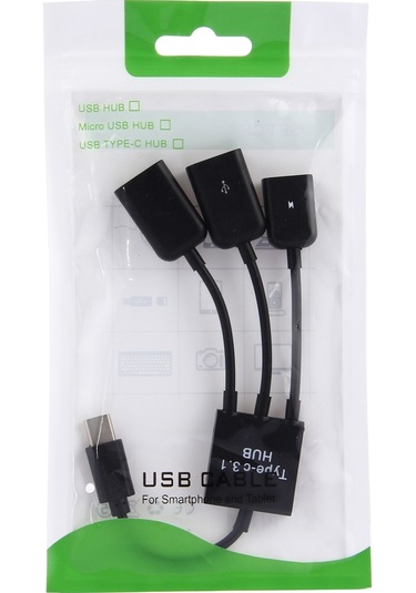 Sones 17,8 Cm 3 Portlu Usb-c / Type-c 3.1 Otg Şarj Hub Kablosu, Galaxy S8 Ve S8 + / Lg G6 / Huawei P10 Ve P10 Plus / Xiaomi Mi 6 Ve Max 2 Ve Diğer Akıllı Telefonlar İçin Siyah