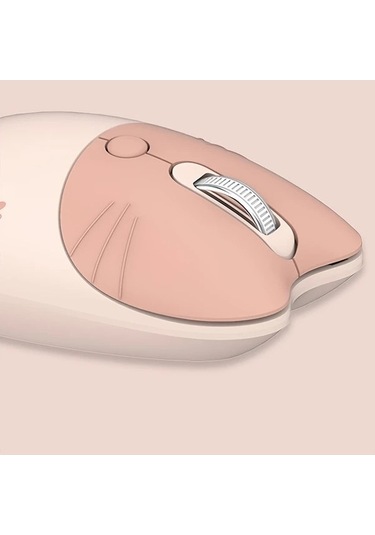Besthome1 Kedi Karikatür Baskılı Kablosuz Sessiz Fare Kahve Renkli Uzaktan Kullanılabilir Mouse Diğer
