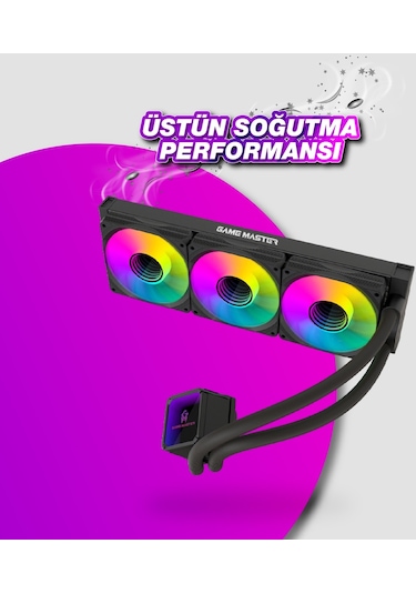 Game Master 3 Fanlı Argb 360MM Watercooler Siyah Sıvı Soğutma