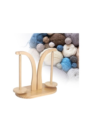 Dolıty İplik Topu Tutucu Anne Hediye Dönebilen Ahşap-rengi