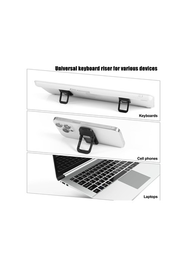 Tenfowee Zinc Alloy Folding Keyboard Stand - 2 Adjustable Angles, Anti-slip Pads, Portable For Laptop/phone/tablet - Black 1 Pair