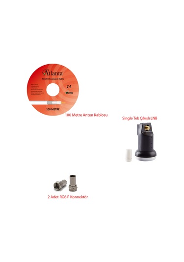 Tekli Lnb Hazır Set Lnb + Kablo + Konnektör