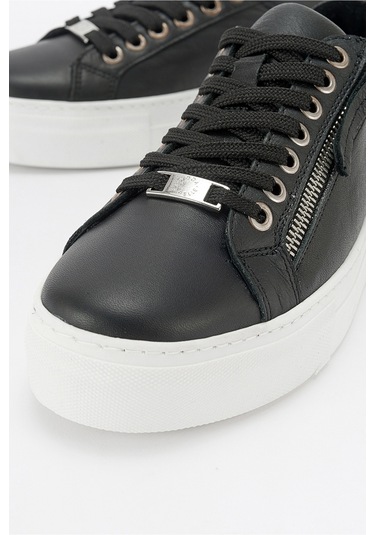 Luvishoes Berly Siyah Hakiki Deri Kadın Sneakers Siyah