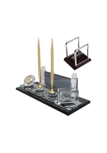 Sentez Newton Denge Topu Hediyeli Kristal Isimlik