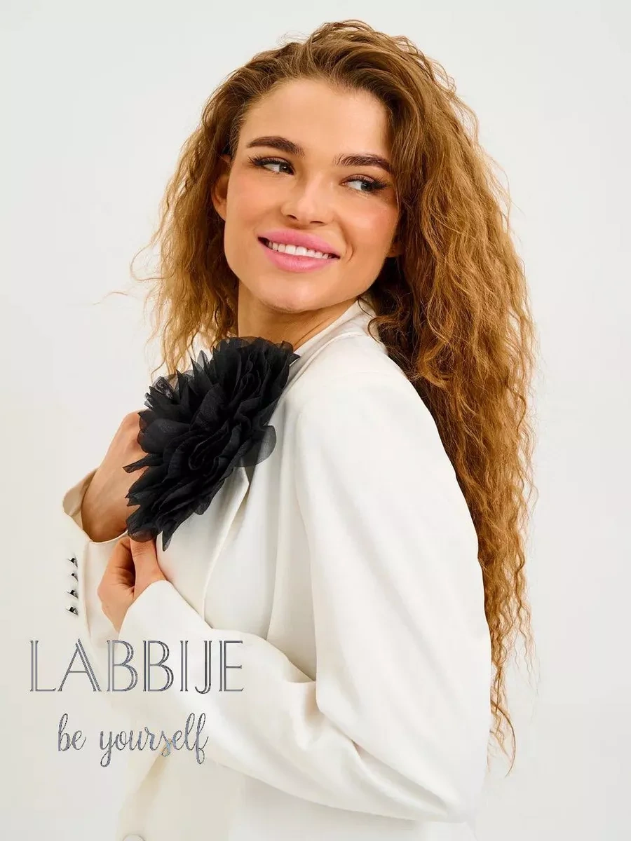 Labbıje Büyük Broş Kumaş Çiçek Fiyonk 216118728 Siyah