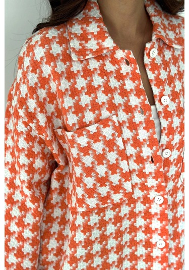 Kazayağı Gömlek Turuncu Turuncu