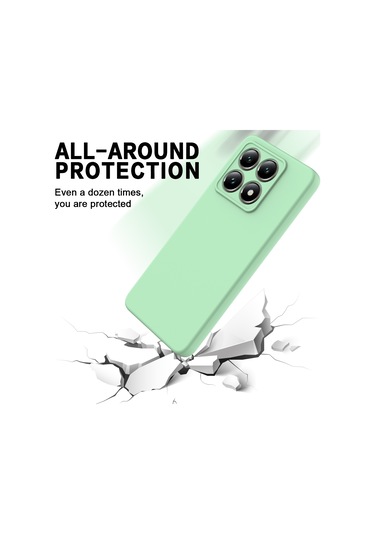Xiaomi 14t İçin Düz Renk Sıvı Silikon Düşmeye Dayanıklı Tam Kapsama Telefon Kılıfı Yeşil