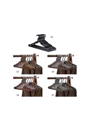 Ganzhoushop 10 Adet Alüminyum Alaşımlı Metal Elbise Askısı Deforme Olmayan Ağır Hizmet Tipi Ceket Kurutma Rafı Yivli Ceket Gömlek Pantolon Zekai Çok Renkli