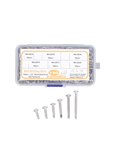140 Adet M4.2 Derin Diş Vida Seti Kaiyi Standart