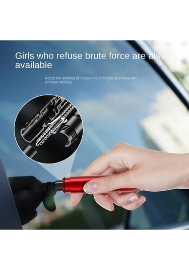 Kırmızı Bir Saniye Kırık Cam Artefakt Araba Emniyet Çekici Çok Fonksiyonlu Kaçış Kırık Cam Artefakt Kaçış Çekici Acil Durum Çekici