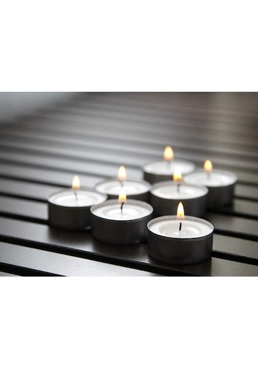 Tealight Mum - Beyaz Küçük Yuvarlak Yer Ve Masa Mumu 20 Adet