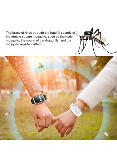 Dolıty Anti Böcek İzle Ultrasonik Kovucu Bileklik Siyah Siyah