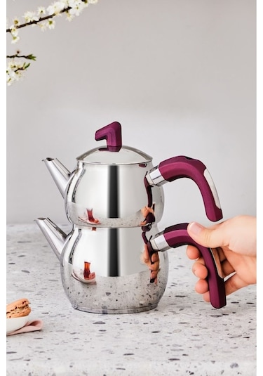 Karaca  Viyola İndüksiyon Tabanlı Midi Çaydanlık Takım Mürdüm