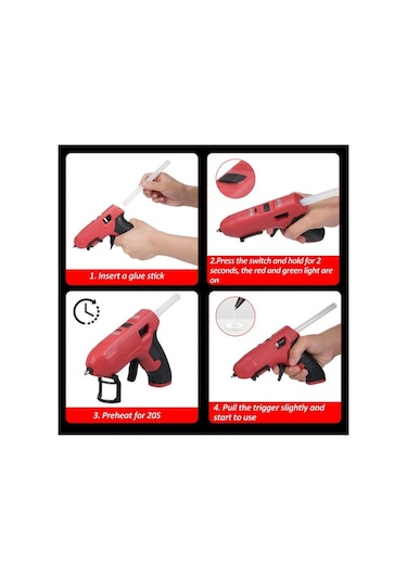 Pazly 4.2v Kablosuz Sıcak Tutkal Makinesi, Tip-c Şarjlı Mini, 15 Tutkal Çubuğu