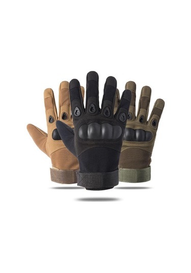 Yeşil Açık Taktik Eldiven Nefes Alabilir Kaymaz Eldiven Şok Tam Parmak Bisiklet Eldiveni