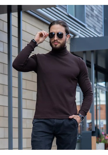 Diona Yüksek Yakalı Kazak 15350425 Kahverengi