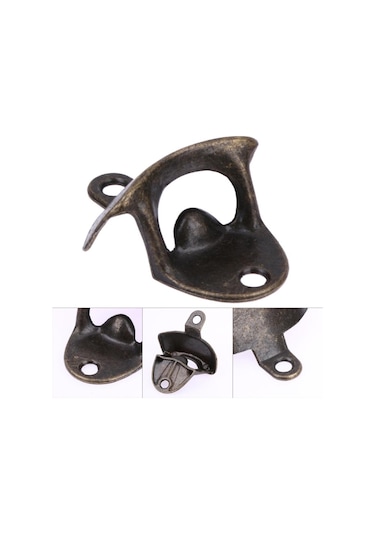 Mutfak Bar Dekorasyon Duvara Monte Şişe Kapağı Açacağı Açacak Bakır