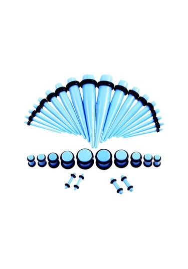 Flybuy Unisex Seti Mavisi Kulak Kulak Genişletme Genişletici Bebek Aksesuar Akrilik Adet 36 14g-00g Mh Mavi