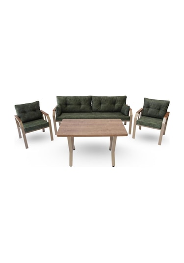 Tu Tienda 3+1+1 Masa Dekoratif Bahçe,balkon Mobilyası Yeşil