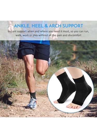 Teltree Spor Ayak Bileği Ve Arka Topuk Koruyucu Çoraplar - Arka Desteği Ve Dolaşımı İyileştirir, Yaralanmaları Azaltır Siyah Desen L/xl Diğer