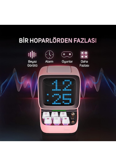 Divoom Ditoo Pro Bluetooth Hoparlör Ve Ses Kayıt Özellikli Lovelock  Seti, Pembe