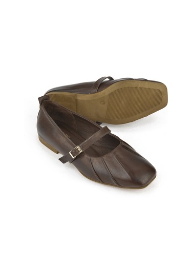 Ziya, Kadın Hakiki Deri Babet 1531054z3436 Kahve 1531054z3436 300 Kahve