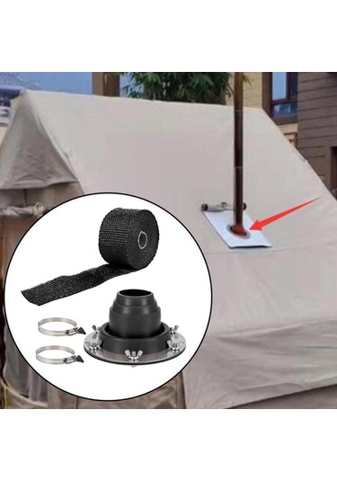 Suntek Çadır Soba Jack Baca Silikon Anti Haşlanma Koruma Siyah Siyah