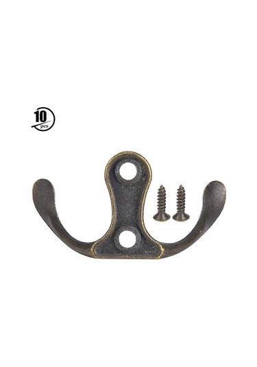 10 Adet Retro Kanca Askısı Camgöbeği Bronz Çinko Alaşımlı Kendin Yap Duvara Monte Giysi Askısı Aksesuarları Diğer
