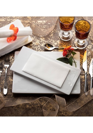 Airlaid Kumaş Doku Beyaz Kitap Katlama 40x40 Cm 12 Adet