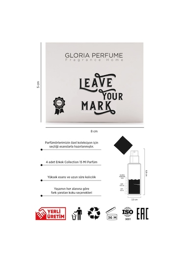 Gloria Perfume Leave Your Mark Erkek Parfüm Seti EDP GLR.20.012 60 ML