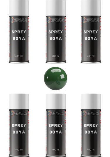 6 Adet Ral 6002 Yaprak Yeşil Sprey Boya 400 Ml