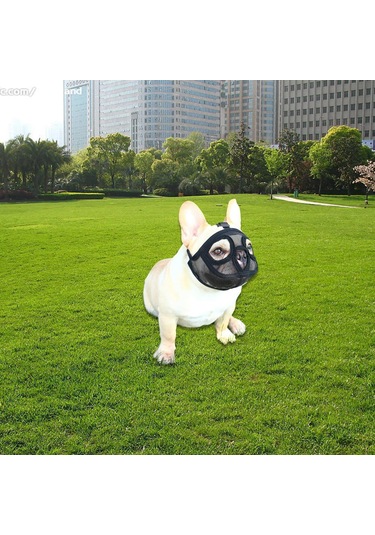 Homyl Ayarlanabilir Pet Köpek Maskesi Anti Tam-örgü-siyah-s