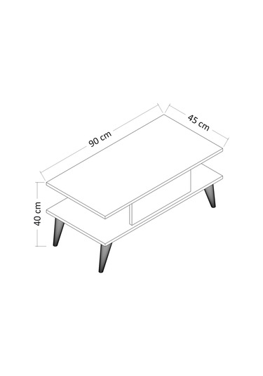 Eta Orta Sehpa Siyah Mermer-beyaz Siyah Mermer Desen-beyaz