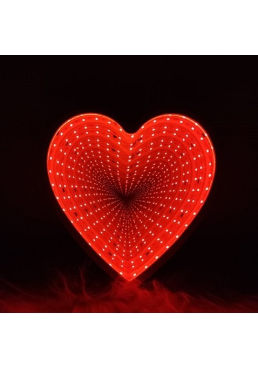3d Heart Tunnel Lamp Red Led Light 3d Işıklı Dekor Kalp Işık Usb+pilli Led Işık Dekor Masa Lambası Yılbaşı Işıkları