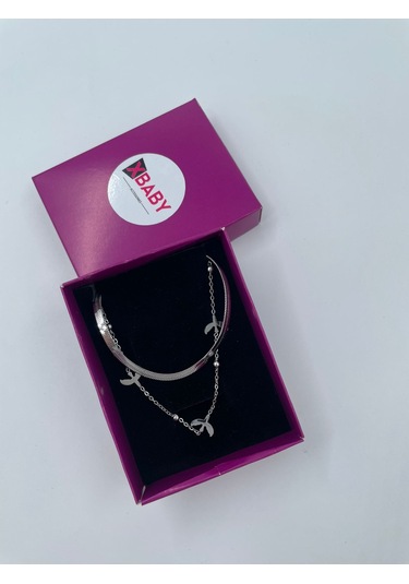 Xbaby İkili Kuş Gümüş Renk Çelik Kolye Gümüş