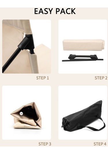 Aotu Katlanabilir Kamp Sandalyesi Bahçe Parkı Tembel Sandalye Plaj Arkalığı Sandalye - Kahverengi