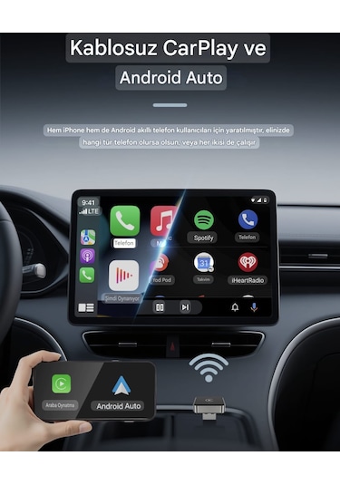 Xuda Carplay Android+ios Apple İphone Uyumlu Bluetooth+wifi Otomatik Tak Ve Çalıştır  Carplay Minik Yeni Nesil Basit Kurulum Diğer  --