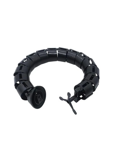 Yuvarlak Kablo Düzenleyici Masa Altı Omurga Kablo Kanalı Siyah