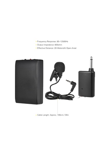 Skycıty Kablosuz Kollar Üstü Mikrofon, Siyah Pil Dahil Değil