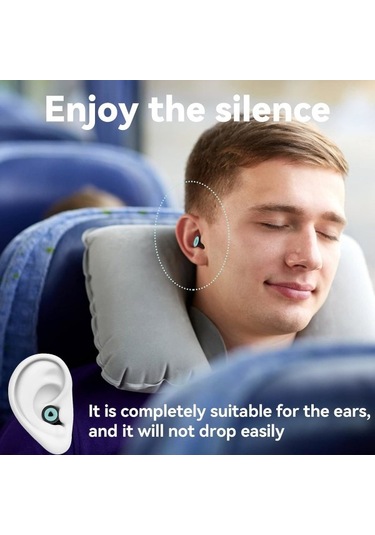 Uyku İçin Kulak Tıkacı - 1 Çift Kulak Tıkacı 27db, Yeniden Kullanılabilir Silikon