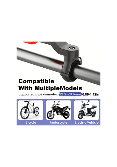 Xuweiwei Motosiklet Bisiklet Telefon Tutucu Kırmızı Yuvarlak Şok Emici 360 Döner Direksiyon Kelepçesi Titreşim Yalıtıcı