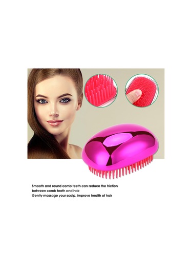 Moveevo Mini Taşınabilir Elektrokaplama Renkli Saç Tarağı, Uzun Ve Kısa Dişler Dönüşümlü, Gül Kırmızısı